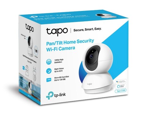 TP-LINK | Pan/Tilt Home Security Wi-Fi Camera | Tapo C200 | MP | 4mm/F/2.4 | Tryb prywatności, alarm dźwiękowy i świetlny, wykry