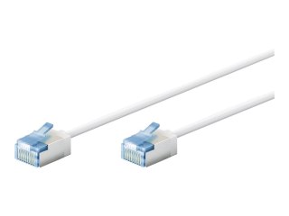 Goobay 74326 Ultra-elastyczny kabel krosowy CAT 6A, wąski, U/FTP, 0,15 m, biały | Goobay