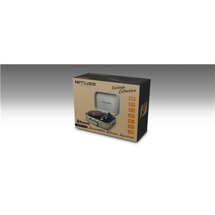 Muse | Szary | System stereo z gramofonem | MT-201 BTG | Port USB | Wejście AUX