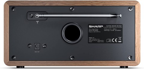 Radio cyfrowe Sharp DR-450(BR), FM/DAB/DAB+, Bluetooth 4.2, funkcja alarmu, brązowy | Sharp | Radio cyfrowe | DR-450(BR) | brązo