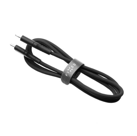 Fixed | Płynny kabel silikonowy USB-C/USB-C, 2m, 60W | FIXDLS-CC2-BK
