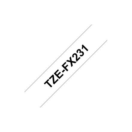 Brother | FX231 | Elastyczna taśma identyfikacyjna | Termiczna | Czarna na białym | Rolka (1,2 cm x 8 m)