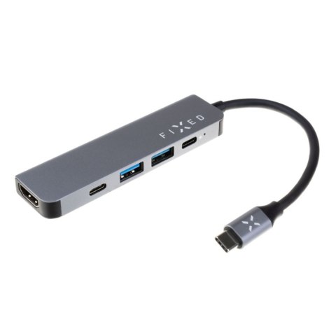 Fixed | 5-portowy USB-C HUB Mini do laptopów i tabletów | FIXHU-MN-GR | Szary