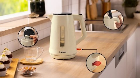 Bosch Kettle | TWK1M127 | Electric | 2400 W | 1.7 L | Plastic | Creamy