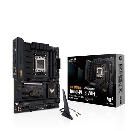 Asus | TUF GAMING B650-PLUS WIFI | Rodzina procesorów AMD | Gniazdo procesora AM5 | DDR5 DIMM | Gniazda pamięci 4 | Obsługiwane 