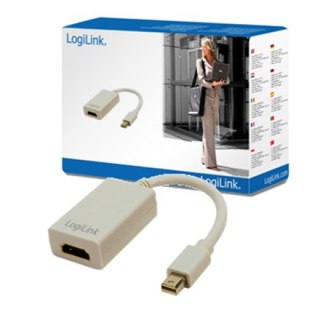 Adapter wideo Logilink | 19-pinowe HDMI typu A | żeńskie | Mini DisplayPort | męskie | białe | 0,1 m