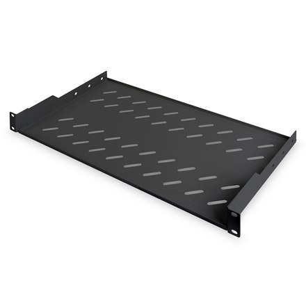 Digitus | Półka stała do szaf rack | DN-19 TRAY-1-SW | Czarny | Półki do montażu stałego można łatwo zainstalować na dwóch przed