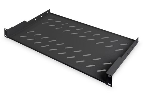 Digitus | Półka stała do szaf rack | DN-19 TRAY-1-SW | Czarny | Półki do montażu stałego można łatwo zainstalować na dwóch przed
