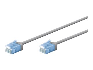 Goobay 74219 Ultra-elastyczny kabel krosowy CAT 6A, wąski, U/UTP, 0,15 m, szary | Goobay