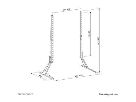 Neomounts DS45-430BL19 TV stand 1 screen - 23-75" - 0-40 kg - VESA 200x200-800x400 - height adjustment 6,2 cm - black | Neomount