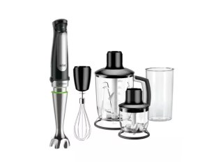 Braun | MultiQuick 7 Blender ręczny | MQ 7045X | Blender ręczny | 1000 W | Liczba prędkości 6 | Rozdrabniacz | Czarny/stal nierd
