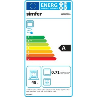 Simfer | Kuchenka | 4403SERBB | Typ płyty gazowa | Typ piekarnika elektryczny | Biały | Szerokość 50 cm | Zapłon elektroniczny |
