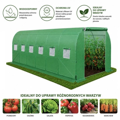 Tunel Ogrodowy Foliowy Szklarnia Na Warzywa PRO Stelaż 25MM 8x3x2M 24M²