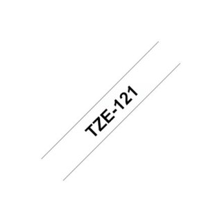 Brother | 121 | Taśma laminowana | Termiczna | Czarna przezroczysta | Rolka (0,9 cm x 8 m)