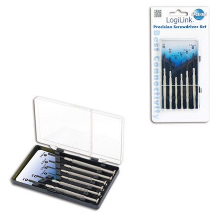 Zestaw śrubokrętów Logilink | 6 szt. | W zestawie przenośne etui. Zawiera: 1x śrubokręt płaski 1,4 mm, 1x śrubokręt płaski 2,0 m