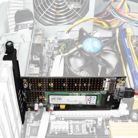 AXAGON PCI-Express x4 adapter to connect up to two M.2 disks to a computer | PCEM2-D