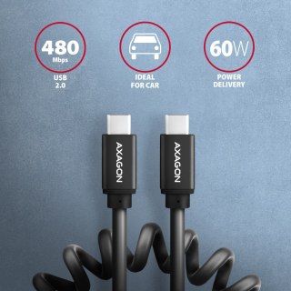 AXAGON Twister Cable, 0.6 m | BUCM-CM10TB | USB Type C to USB Type C
