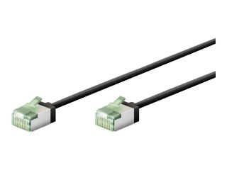 Goobay 74350 Ultra-elastyczny kabel krosowy CAT 8.1, wąski, U/FTP, 0,15 m, czarny | Goobay
