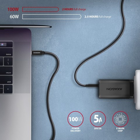 AXAGON Data and charging USB 2.0 cable, 1.5 m | BUCM32-CM15AB | USB-C to USB-C