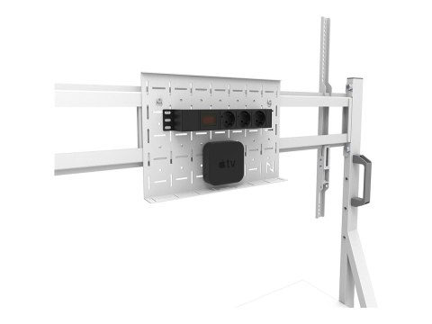 Neomounts MOVE Go FL50-525WH1 TV trolley - 55-86" - max 76 kg - manual h 106-136 cm - VESA 100x100-900x600 - incl. hardware shel
