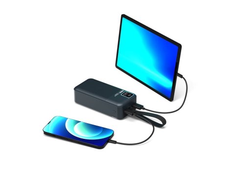 Powerbank PORT CONNECT 30 000 mAh z akumulatorem, idealny do ładowania urządzeń mobilnych na podróże i w każdej sytuacji.