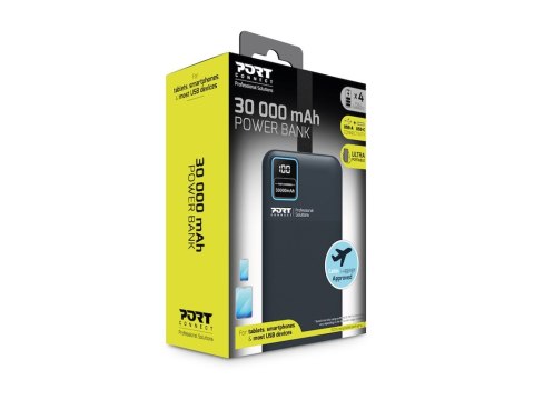 Powerbank PORT CONNECT 30 000 mAh z akumulatorem, idealny do ładowania urządzeń mobilnych na podróże i w każdej sytuacji.