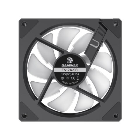 Wentylator obudowy Gamemax FN12A-S8I 120mm czarny wysokoprędkościowy narrator