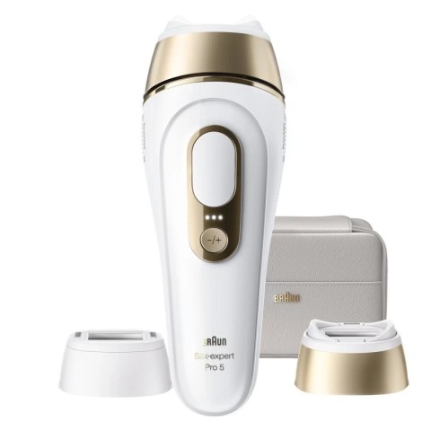 Depilator IPL marki Braun | Silk-expert Pro 5 PL5210 | Liczba poziomów mocy: 3 | Kolor: biały/złoty