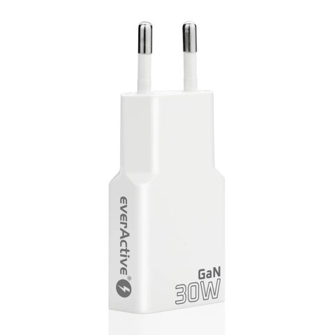 EVERACTIVE ŁADOWARKA SIECIOWA 2 X USB-C QUICK CHARGE 4+ 30W SUPER SLIM BIAŁA SC-385Q