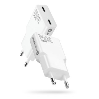 EVERACTIVE ŁADOWARKA SIECIOWA 2 X USB-C QUICK CHARGE 4+ 30W SUPER SLIM BIAŁA SC-385Q