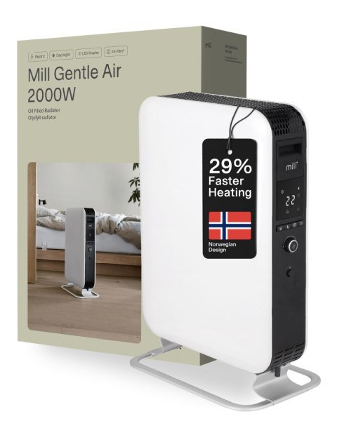 Mill | Grzejnik | AB-H2000DN | Grzejnik olejowy | 2000 W | Liczba stopni mocy: 3 | Przeznaczony do pomieszczeń o objętości do 24