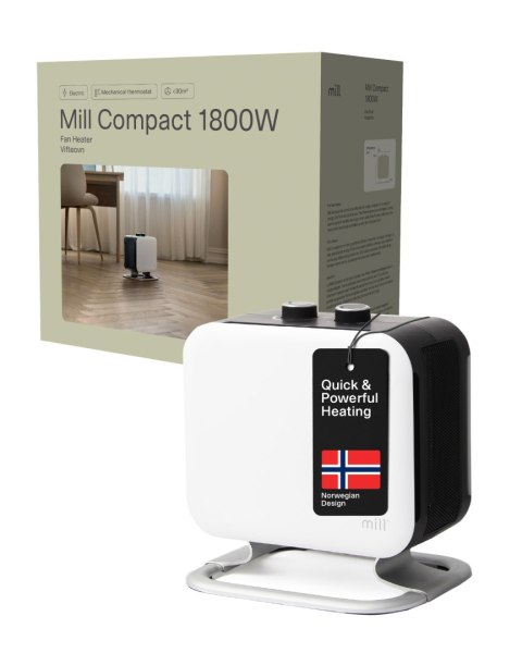 Mill | Grzejnik | CUS1800MECWA | Grzejnik z wentylatorem | 1800 W | Liczba stopni mocy: 2 | Przeznaczony do pomieszczeń o powier