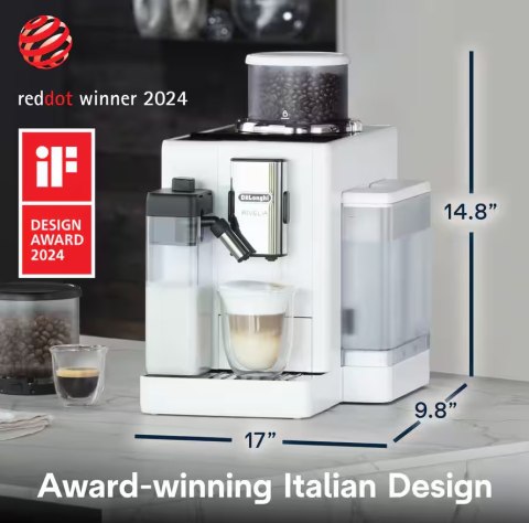 Delonghi | W pełni automatyczny ekspres do kawy | Rivelia EXAM440.55.W | Pojemność zbiornika na wodę: 1,4 litra | 19 barów | Kol
