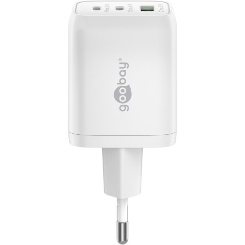 Goobay 65 W - wieloportowa szybka ładowarka USB-C PD z technologią GaN, model Nano, biała