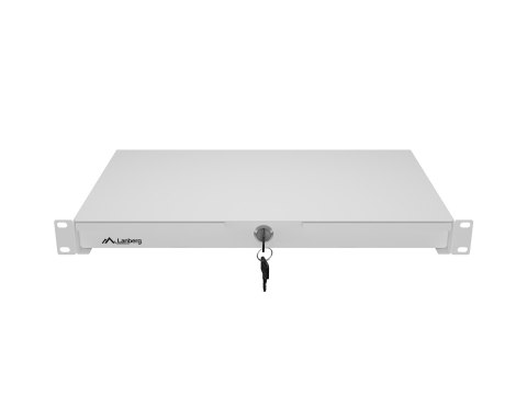 Szuflada Lanberg 19" 1U / 483 x 270 mm, maksymalna nośność do 30 kg, zestaw do montażu, szara | Lanberg