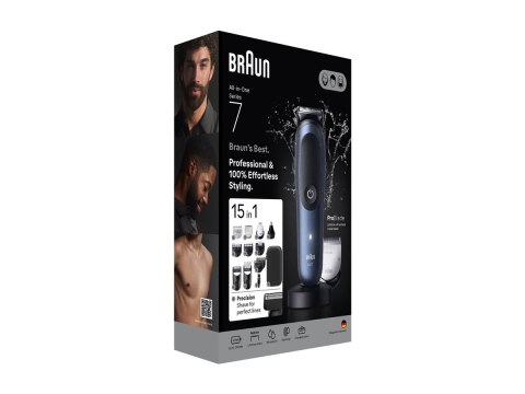 Trymer do włosów Braun | Seria All-in-One 7 AIO7580 | Bezprzewodowy | Do strzyżenia na mokro i na sucho | Liczba stopni długości