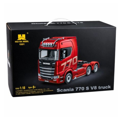 Ciągnik Siodłowy Scania Zdalnie Sterowany RC Huina 1501 Szary Srebrny 1:18