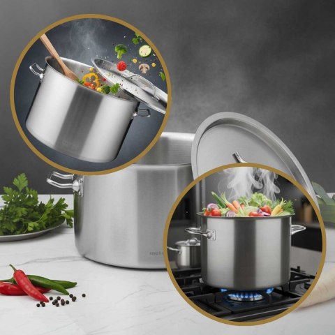 GARNEK GASTRONOMICZNY Z POKRYWĄ STALOWĄ Ø45cm 44L KINGHOFF KH-2027