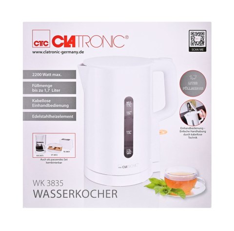 Czajnik elektryczny 1,7L WK 3835 CLATRONIC biały