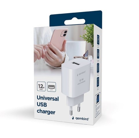 GEMBIRD UNIWERSALNA ŁADOWARKA SIECIOWA USB-A, BIAŁA