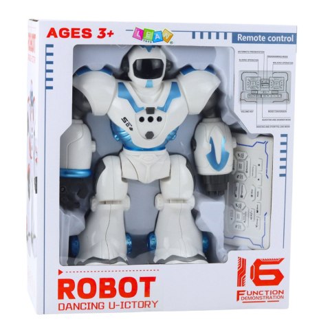 Robot Interaktywny Zdalnie Sterowany RC 16 Funkcji Światła Dźwięki Niebieski