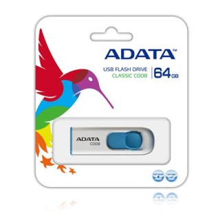ADATA | C008 | 64 GB | USB 2.0 | Biało/Niebieski