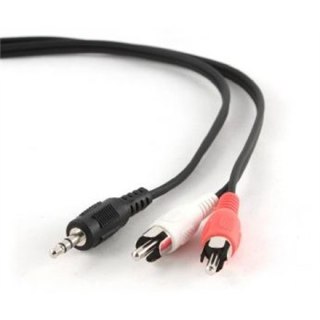 Przewód audio Cablexpert | Męskie | RCA x 2 | Minijack stereo 3,5 mm | Długość 2,5 m. Gwarancja producenta: 24 miesiące.