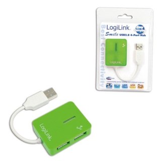 4-portowy koncentrator Logilink | USB 2.0, Smile, zielony