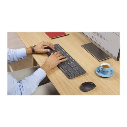 Logitech | MK235 | Zestaw klawiatura i mysz | Bezprzewodowy | Mysz w zestawie | Baterie w zestawie | USA | Czarny | 475 g