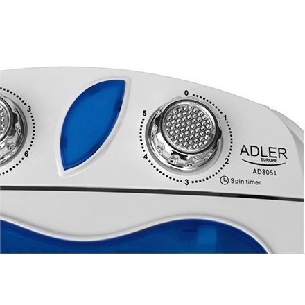 Adler | AD 8051 | Pralka | Klasa efektywności energetycznej | Ładowanie od góry | Pojemność prania 3 kg | Nieokreślone obroty | 