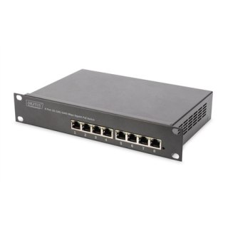 Digitus | 8-portowy przełącznik Gigabit Ethernet PoE | DN-95317 | Niezarządzany | Do montażu w szafie | Ilość portów 10/100 Mb/s