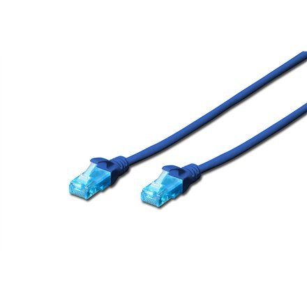 Digitus | CAT 5e | Kabel krosowy | Skrętka nieekranowana (UTP) | Męski | RJ-45 | Męski | RJ-45 | Niebieski | 0,5 m