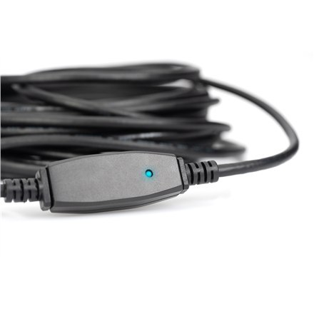 Digitus | Przedłużacz USB | Żeńskie | 9-pinowe USB typu A | Męskie | Czarne | 9-pinowe USB typu A | 10 m