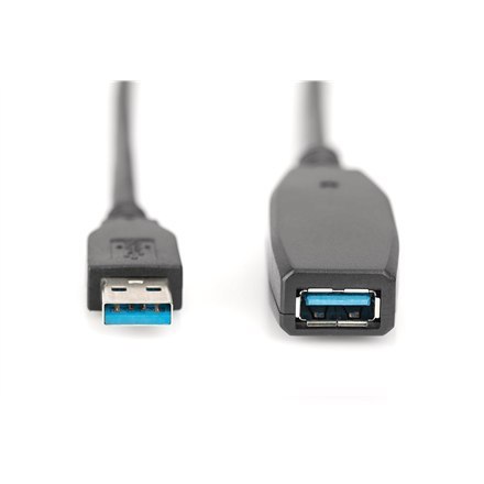 Digitus | Przedłużacz USB | Żeńskie | 9-pinowe USB typu A | Męskie | Czarne | 9-pinowe USB typu A | 10 m